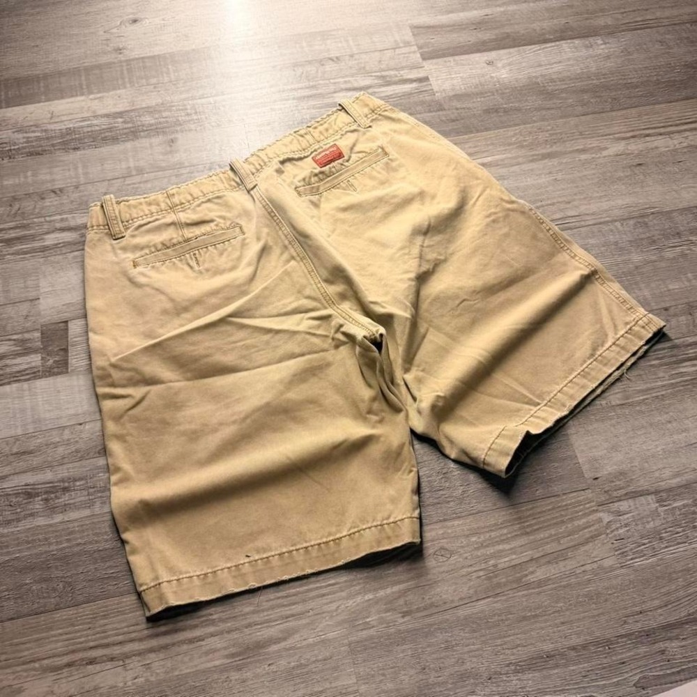 Baggy Khaki Chino Shorts Distressed Raw Hem Skate Preppy Aeropostale